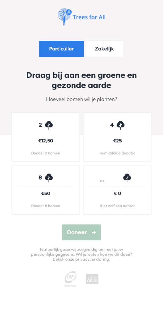Screenshot mobiel treesforall